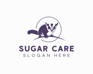 Wild Sugar Glider Animal logo design