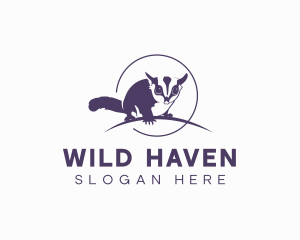 Wild Sugar Glider Animal logo design