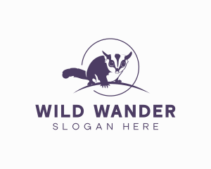 Wild Sugar Glider Animal logo design