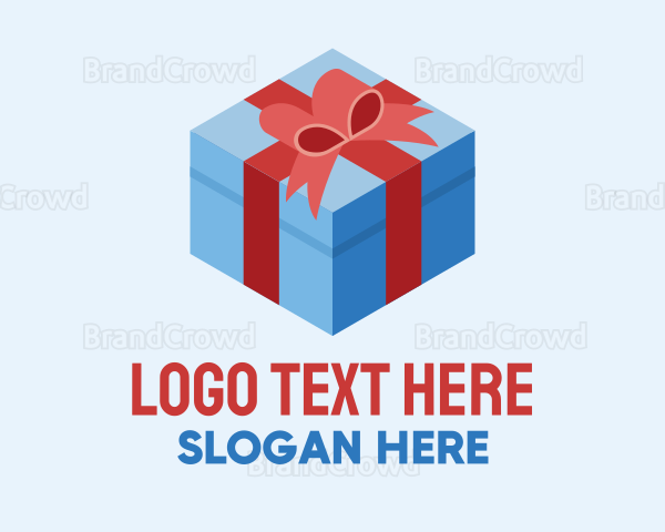 Isometric 3D Gift Present Logo