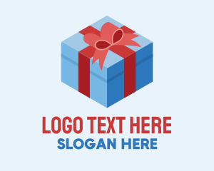 3d - Isometric 3D Gift Present logo design