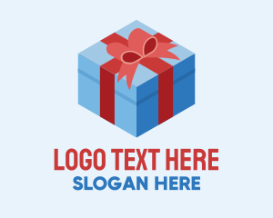 Gift Shop - Isometric 3D Gift Present logo design