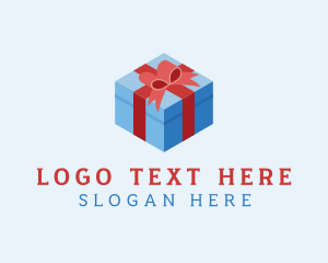 Delivery - Isometric 3D Gift Present logo design