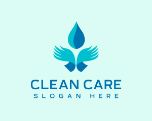 Hygienic - Abstract Hand Clean Water logo design
