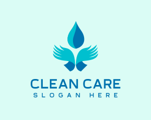 Abstract Hand Clean Water logo design