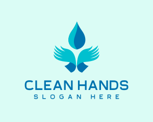 Abstract Hand Clean Water logo design