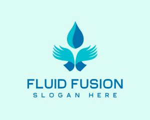 Abstract Hand Clean Water logo design