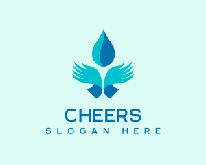 Droplet - Abstract Hand Clean Water logo design