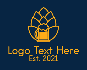 Brewer - Golden Hop Beer logo design