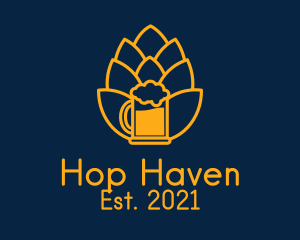 Hop - Golden Hop Beer logo design