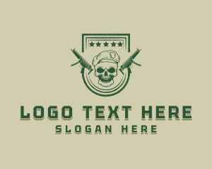 Operative - Military Gun Skull logo design