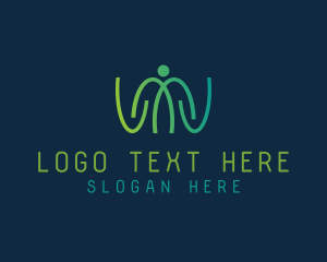 Human Wave Signal Letter W Logo