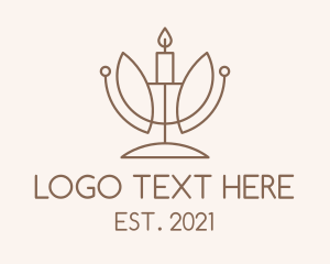 Brown - Candle Lamp Decoration logo design