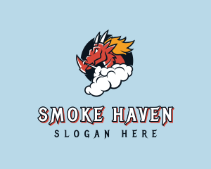 Dragon Smoke Cloud logo design