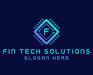 Tech Circuit Microchip logo design