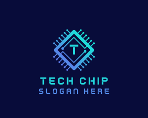 Tech Circuit Microchip logo design