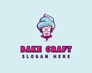 Sweet Old Lady Cupcake logo design