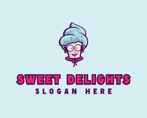 Sweet Old Lady Cupcake logo design