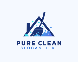 Disinfecting - Housekeeping Broom Chores logo design