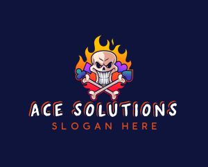 Ace - Gaming Casino Skull logo design