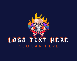 Gaming Casino Skull Logo