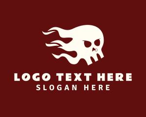 Skate Shop - Punk Flaming Skull logo design