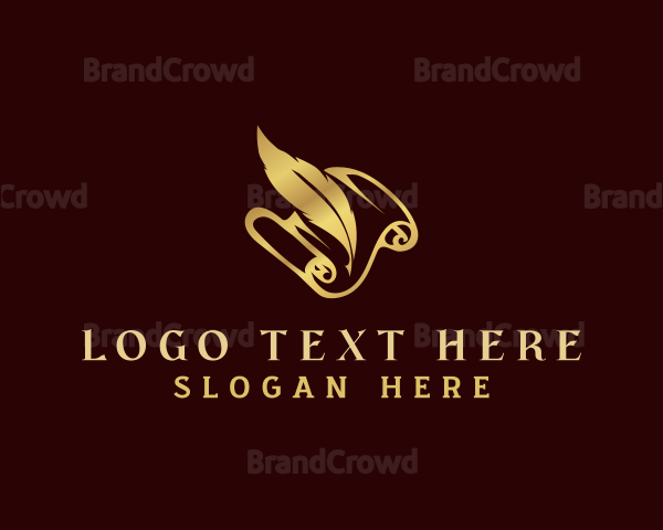 Law Feather Quill Paper Logo