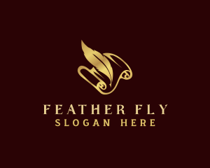 Law Feather Quill Paper logo design