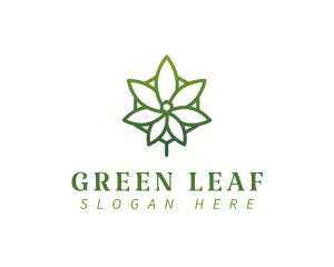 Organic Weed Leaf logo design