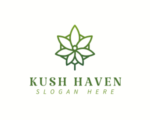 Kush - Organic Weed Leaf logo design