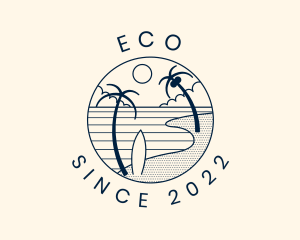 Ocean - Tropical Surfing Resort logo design