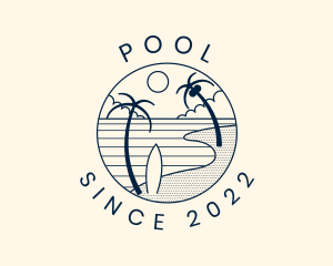 Palm Tree - Tropical Surfing Resort logo design