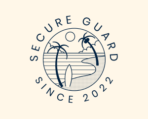 Seaside - Tropical Surfing Resort logo design