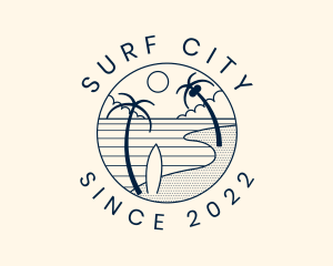 Tropical Surfing Resort logo design