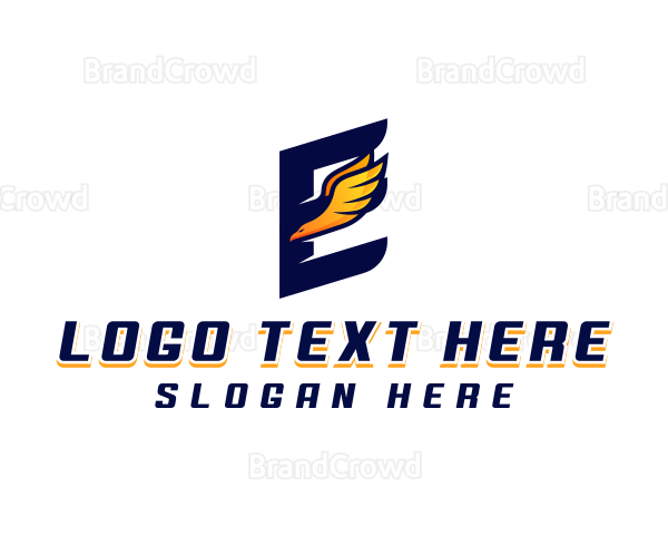 Flying Falcon Letter E Logo