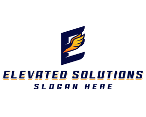 Flying Falcon Letter E logo design