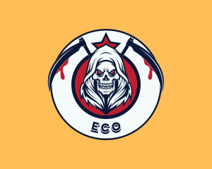 Reaper Skull Scythe Gaming Logo
