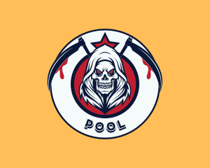 Reaper Skull Scythe Gaming Logo