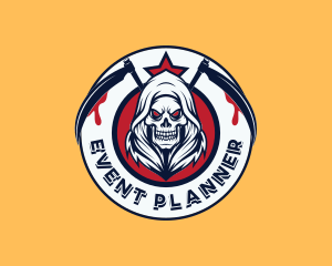Reaper Skull Scythe Gaming Logo