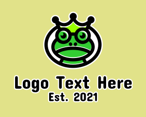 Toad - Green Frog Prince logo design