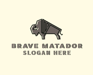 Strong Bison Animal logo design