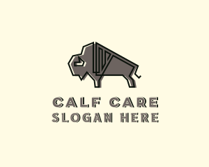 Calf - Strong Bison Animal logo design