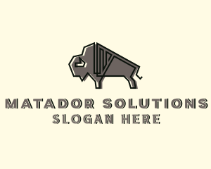 Strong Bison Animal logo design