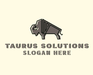 Taurus - Strong Bison Animal logo design