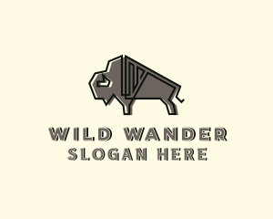 Strong Bison Animal logo design