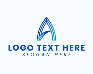 Expressway - Professional Blue Letter A logo design