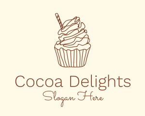 Delicious Chocolate Cupcake logo design