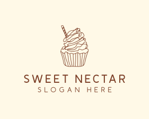 Delicious Chocolate Cupcake logo design