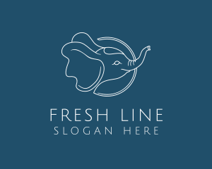 Elephant Line Art logo design