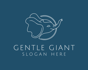 Elephant Line Art logo design